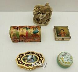Lot of 14 small vintage trinket boxes multiple countries CRUMMLES LIMOGES CAROLE