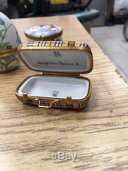 Lot of 5 Limoges Trinket Box Rochard Peint Main Porcelain Lemon Suitcase Egg