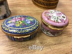 Lot of 8 Limoges Trinket Box Rochard Peint Main Porcelain Halcyon Days Decorativ