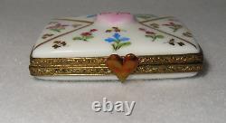 Love Letter With Heart Charms Rochard Limoges Trinket Box Peint Main