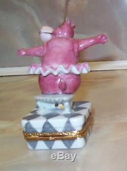 Ltd Ed Rare Artoria Limoges Disney Fantasia Hyacinth Ballerina Hippo Trinket Box