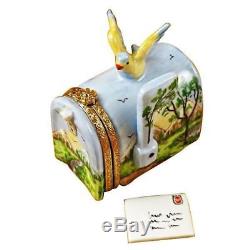 MAILBOX WithBIRD NEW Limoges Boxes Porcelain Trinket Snuff Box France