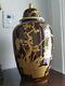 Magnificent Brown & Gold Oriental Porcelain Container By Bernardaud Limoges 16.5