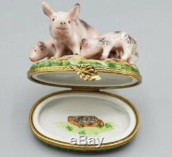Mama Pig With Piglets Limoges Box- (Retired)