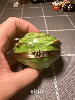 Massive PV Limoges Peint Main France Cabbage Trinket Box