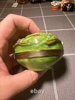 Massive PV Limoges Peint Main France Cabbage Trinket Box