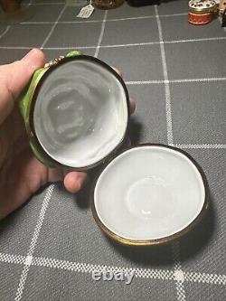 Massive PV Limoges Peint Main France Cabbage Trinket Box