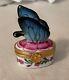 Mini Butterfly Limoges Box Porcelain Figurine, Hand Painted