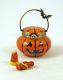 New French Limoges Trinket Box Halloween Jack'o Lantern Pumpkin Basket With Candy