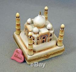 New Orig. Box Artoria French Limoges Trinket Box Taj Mahal India's Crown Palace