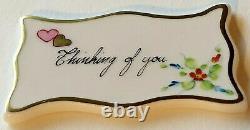 NIB Limoges ROCHARD Tabatiere Trinket Box Thinking of You/Love Letter with COA