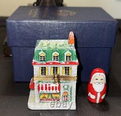 NIB Rochard Limoges Originals Christmas House w Santa Trinket Box