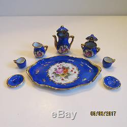 NICE LIMOGES FRANCE 8pc TEA SET 2 Hinged Boxes + 5 Miniatures & Tray