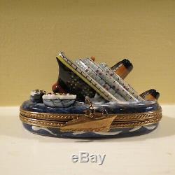 New Authentic Titanic Sinking Limoge Box Hand Painted Signed Made In France