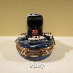 New Authentic Titanic Sinking Limoge Box Hand Painted Signed Made In France
