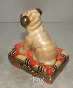 New Boxer Pug Dog, Limoges Box Number 71 NEW