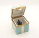 New French Limoges Box Scottie Dog In Turquoise Tiffanys Style Birthday Gift Box