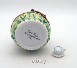 New French Limoges Trinket Box Alice in Wonderland with Removable Tea Cup