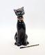 New French Limoges Trinket Box Amazing Black Cat With Halloween Magic Wand 4 3/8