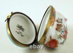 New French Limoges Trinket Box Beautiful Colorful Chinoiserie Kitty Cat Kitten