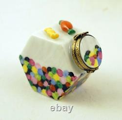 New French Limoges Trinket Box Easter Candy Jar with Colorful Candy