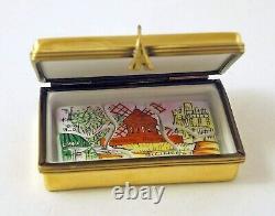 New French Limoges Trinket Box Framed Paris Moulin Rouge Painting Puzzle