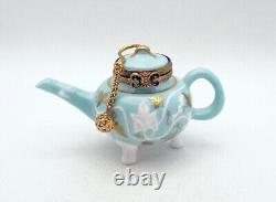 New French Limoges Trinket Box Gorgeous Darjeeling Tea Pot with Tea Infuser Ball
