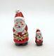New French Limoges Trinket Box Nesting Santa Set Of Two Limoges Box & Figurine