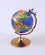 New French Limoges Trinket Box Pacific Blue World Globe With Removable Airplane