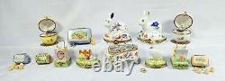 New French Limoges Trinket Box Sewing Basket w Cute Kitty Cat & Pool of Thread