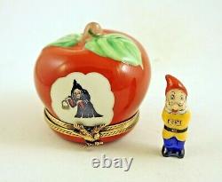 New French Limoges Trinket Box Snow White & 7 Dwarfs Poisoned Apple Evil Queen