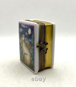 New Hand Painted Authentic French Limoges Trinket Box Year of Rabbit Book