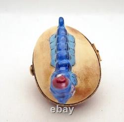 New Hand Painted French Limoges Trinket Box Alice in Wonderland Caterpillar