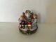 New Rare Peint Main French Limoges Trinket Box Santa With Kids Signed
