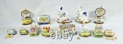 New Set 2 French Limoges Trinket Box Alice in Wonderland Mad Hatter & Tea Table