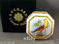 Nib Rochard Studio Collection French Limoges Trinket Box Birds & Butterflies