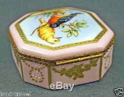 Nib Rochard Studio Collection French Limoges Trinket Box Birds & Butterflies