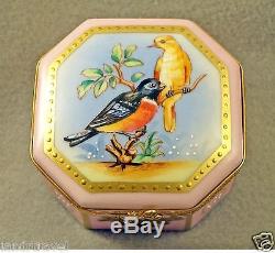 Nib Rochard Studio Collection French Limoges Trinket Box Birds & Butterflies