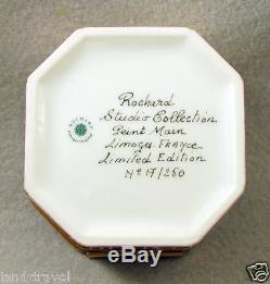 Nib Rochard Studio Collection French Limoges Trinket Box Birds & Butterflies