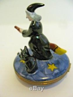 Oversize French Limoges Witch on her Broom, Excellent Condition