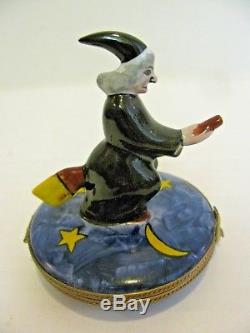 Oversize French Limoges Witch on her Broom, Excellent Condition
