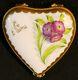 Parry-vieille Limoges'je T'aime' 3d Flowers On Heart Trinket Box Pristine