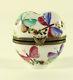 Peint Main Limoges France Heart & Butterfly Trinket Box With A Perfume Bottleal