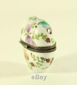 PEINT MAIN LIMOGES FRANCE HEART & BUTTERFLY TRINKET BOX with A PERFUME BOTTLEAL