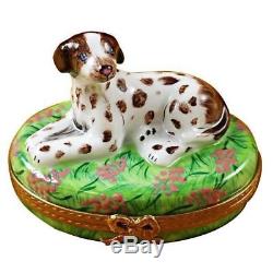 POINTER DOG NEW Limoges Boxes Porcelain Trinket Snuff Box France