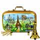 Paris Landmarks Suitcase With Eiffel Tower Limoges Box By Beauchamp Nib