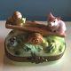 Parry Vieille Farm Teeter Totter With Snail And Pig Brand New From Limoges France