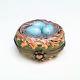 Parry Vieille Hand Painted Limoges Bird's Nest With Eggs On Branch With Heart Clasp