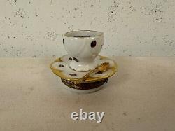 Parry & Vieille Limoges France Peint Main Trinket Box Cafe Coffee