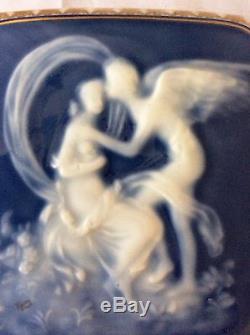 Pate Sur Pate Trinket Box, Women And Angel, Signed Limoges